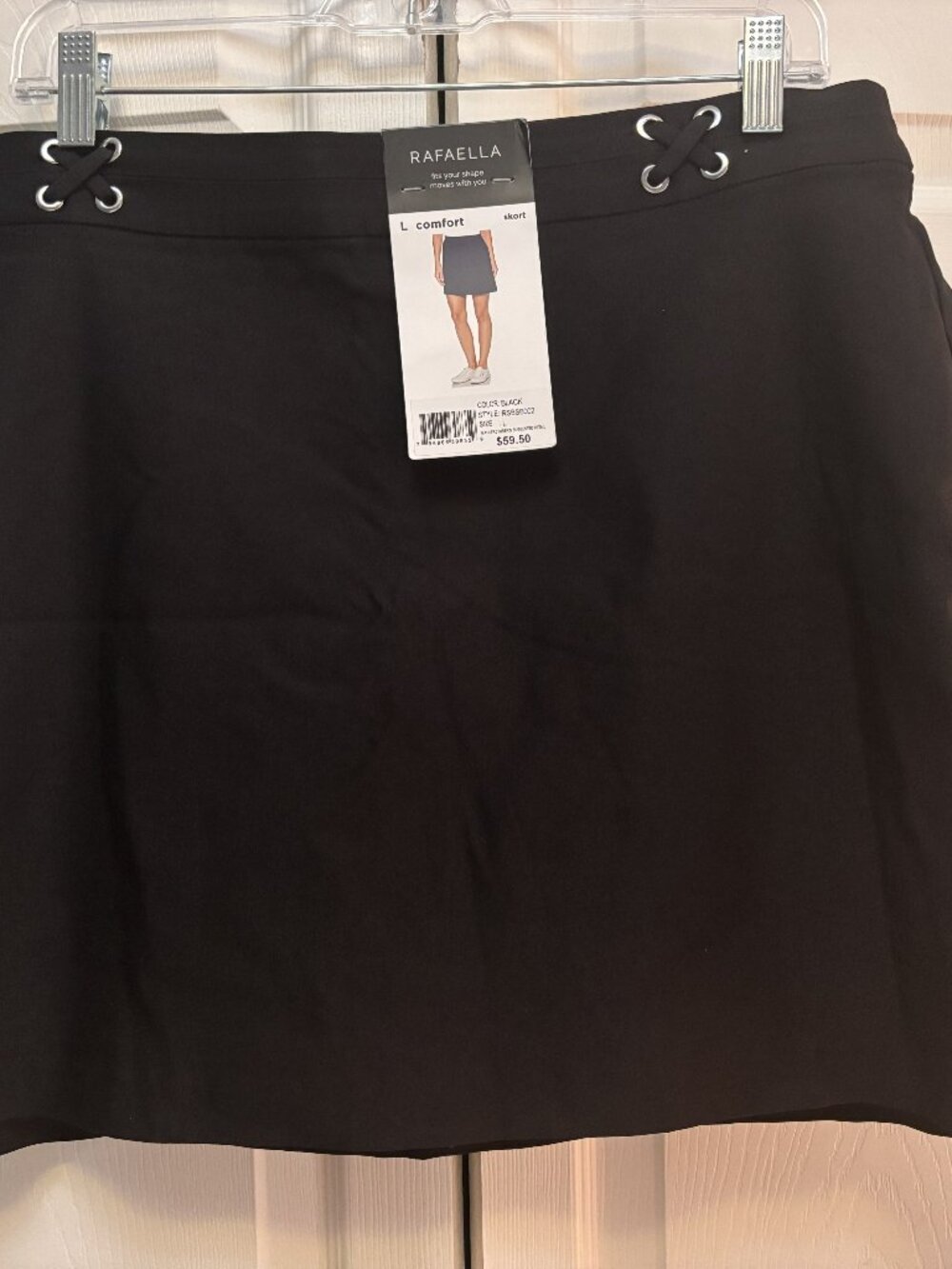 Rafaella Black Skort NWT Size Large Comfort Stretch Pull-On Golf Tennis
